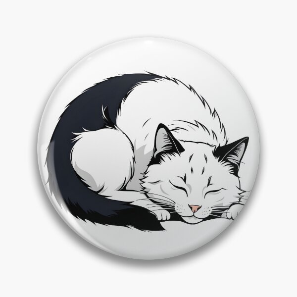 Item preview, tuxedo cat sleeping designed and sold by Catophile.