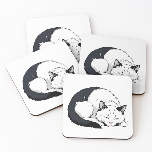 Item preview, tuxedo cat sleeping designed and sold by Catophile.
