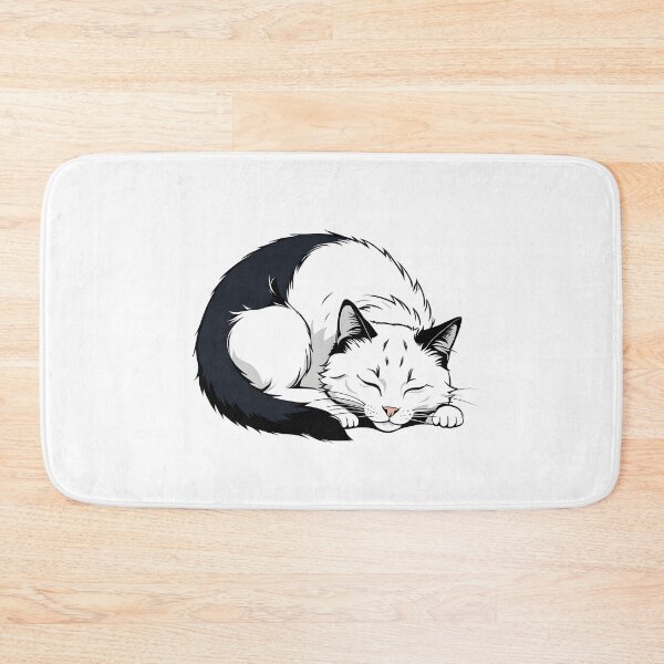 Item preview, tuxedo cat sleeping designed and sold by Catophile.