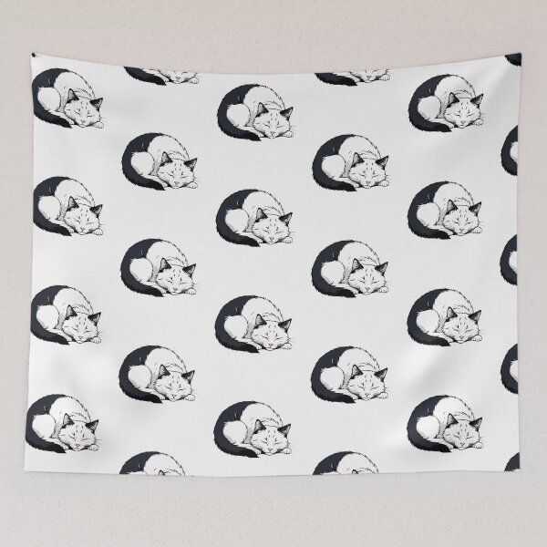 Item preview, tuxedo cat sleeping designed and sold by Catophile.