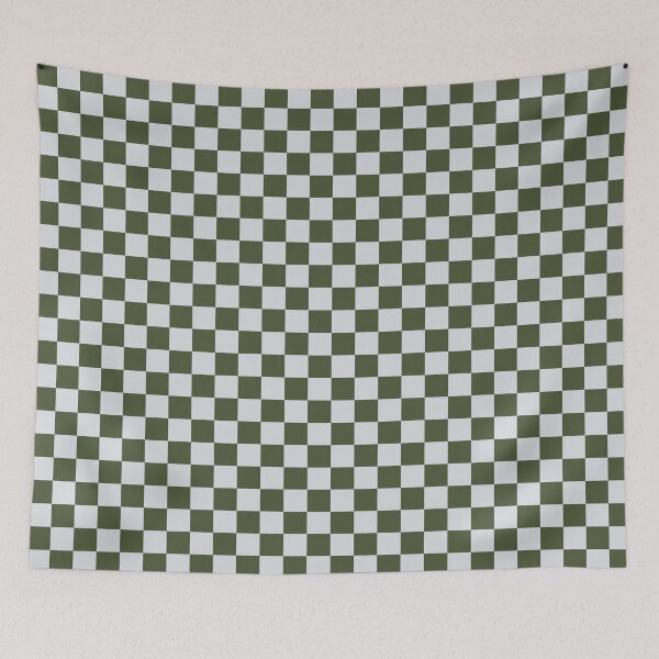 Item preview, Funky Preppy Stylish Chive Green and Light Grey Masculine Checkered Pattern designed and sold by Pattern Girl.