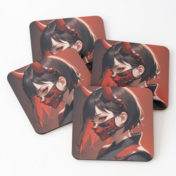 Item preview, Red Demon Mask Samurai #1 designed and sold by PaperAI.
