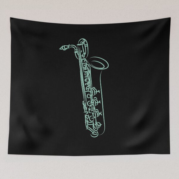 Item preview, Baritone Saxophone, Line Art Drawing designed and sold by CJansuebsri.