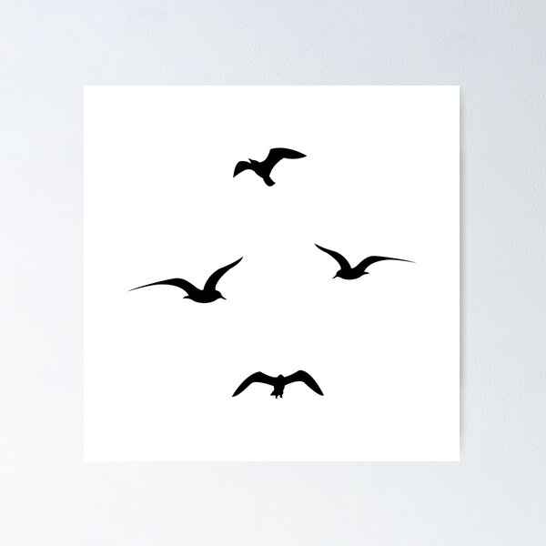 Artikelvorschau, Möwen. Silhouette fliegender Möwen. entworfen und verkauft von Tanysl.