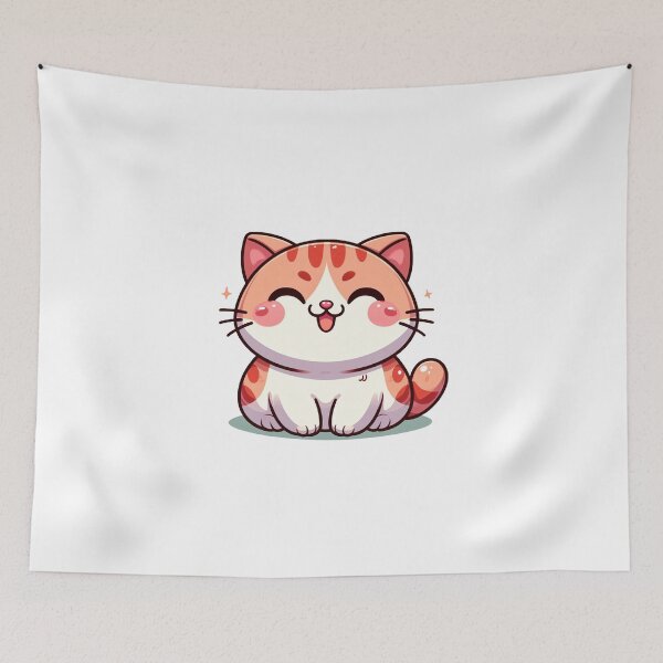 Item preview, A cute nice cat in cartoon style, smiling,  designed and sold by SoftMuse Designs.