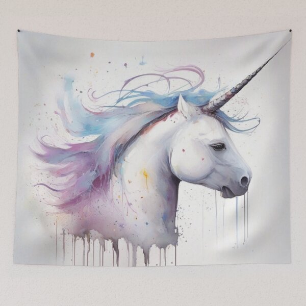 Item preview, Unicorn Portrait with Splash Paint  designed and sold by Wolfheartart.