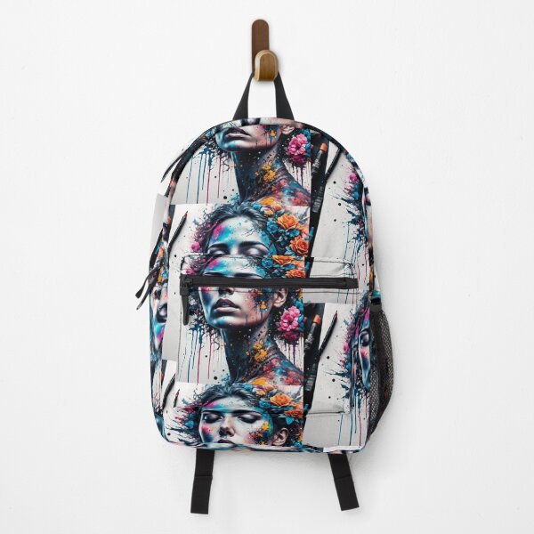 Item preview, Female face with flowers in hair and pens designed and sold by bravomodels.