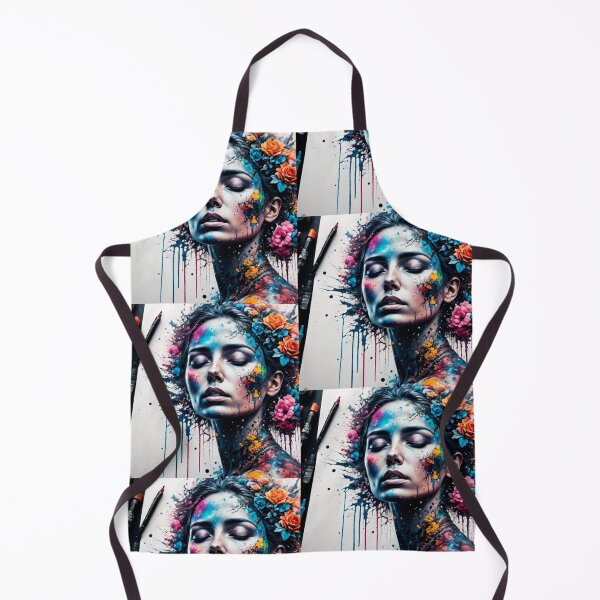Item preview, Female face with flowers in hair and pens designed and sold by bravomodels.
