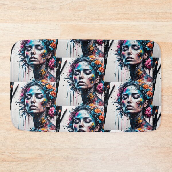 Item preview, Female face with flowers in hair and pens designed and sold by bravomodels.