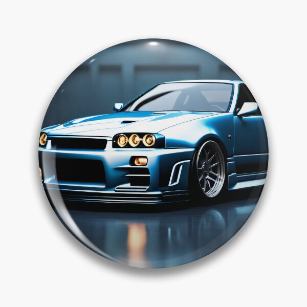 Item preview, Nissan Skyline GTR 34 Blue in Garage Poster Design designed and sold by Salimgor Hangaround Music.