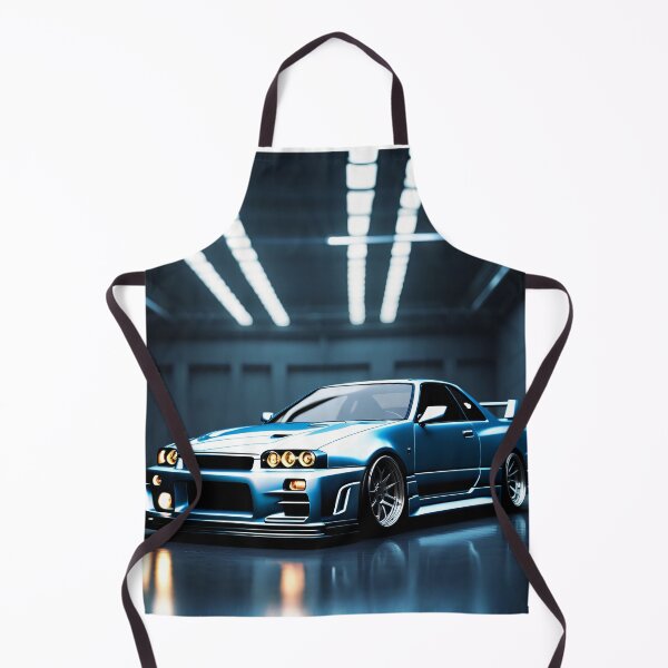 Item preview, Nissan Skyline GTR 34 Blue in Garage Poster Design designed and sold by Salimgor Hangaround Music.
