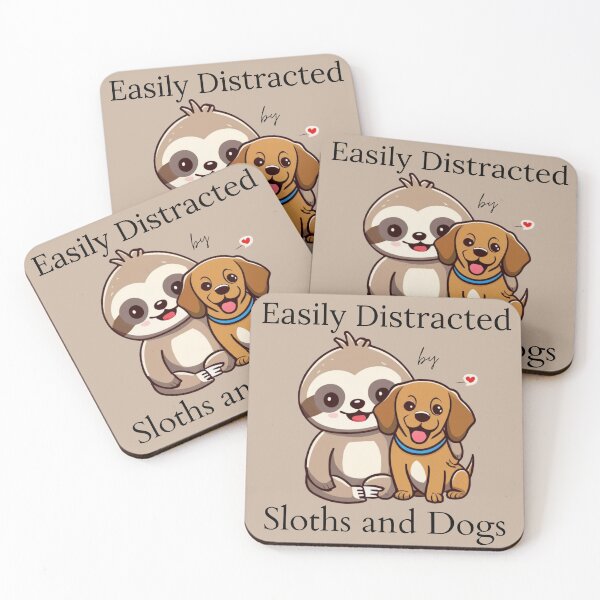 Item preview, Cute Easily Distracted by Sloths and Dogs designed and sold by Laugh-Lines.
