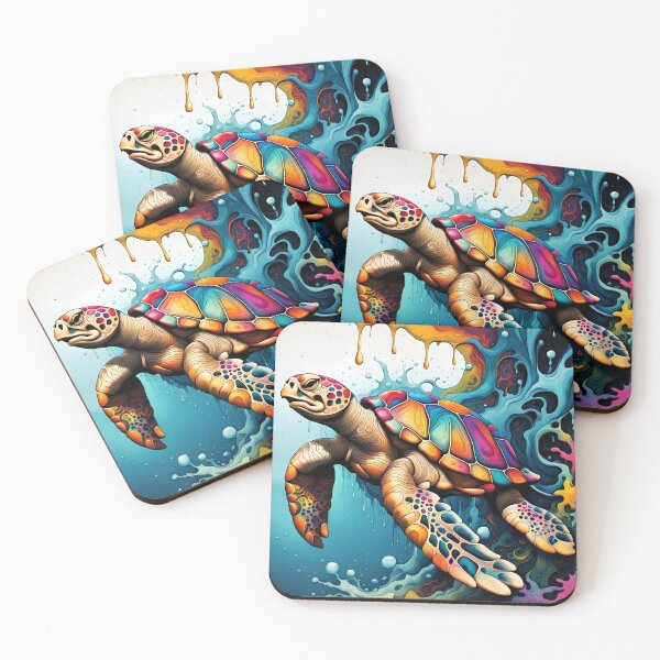 Item preview, Colourful Turtle - Drip Paint Art designed and sold by Bright-Moonrise.