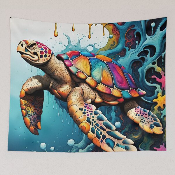 Item preview, Colourful Turtle - Drip Paint Art designed and sold by Bright-Moonrise.