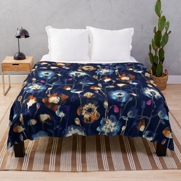 Item preview, Floral watercolor ink blue designed and sold by Alessandro Remo Mazzoni Remotextiles.