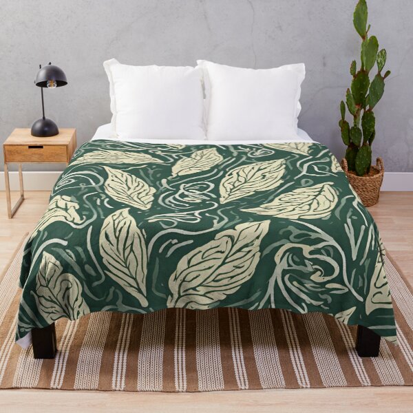 Item preview, Green and Cream Swirly Leaves designed and sold by LittleGoblinPrs.