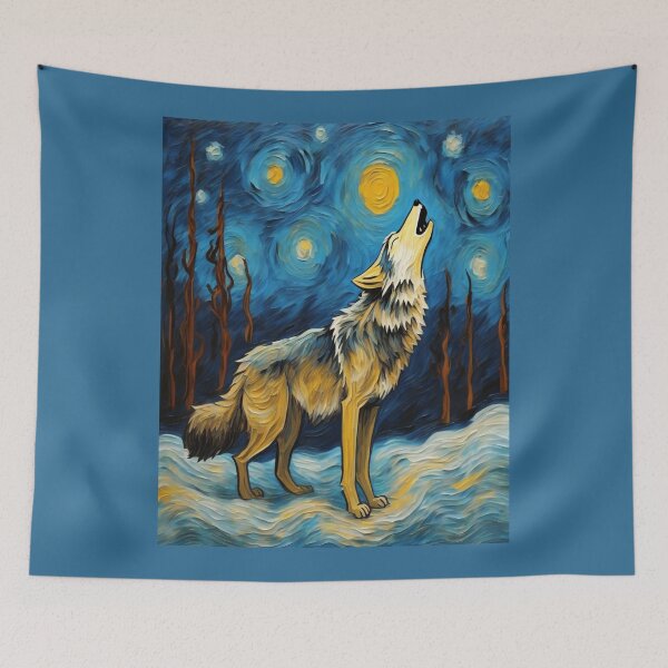 Aperçu de l'œuvre Hurlement nocturne : La force du loup créée et vendue par Artisticanvas.