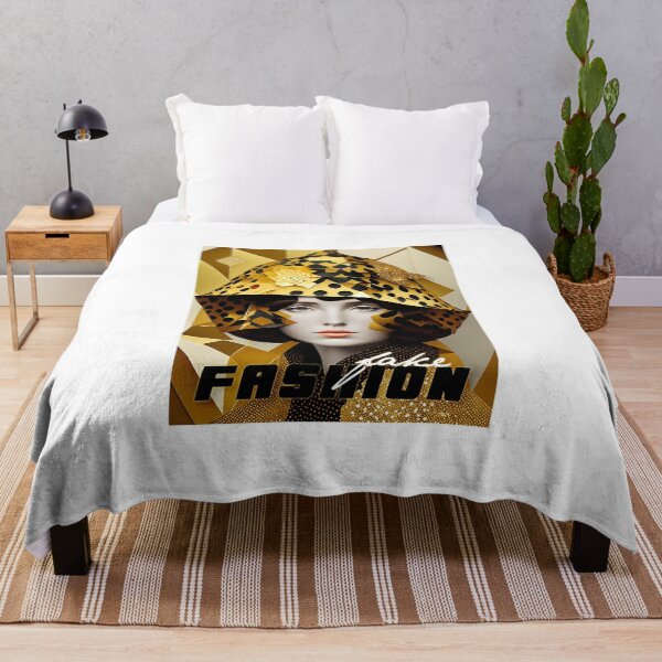 Item preview, Pretty woman in hat with gorgeous gold patterns - Fake Fashion designed and sold by BubblyDelight.