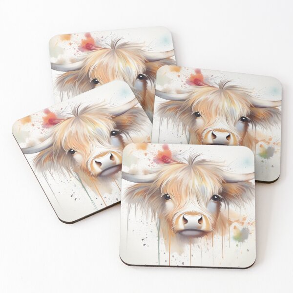 Item preview, Highland Cow on a Splash Paint Background designed and sold by Wolfheartart.