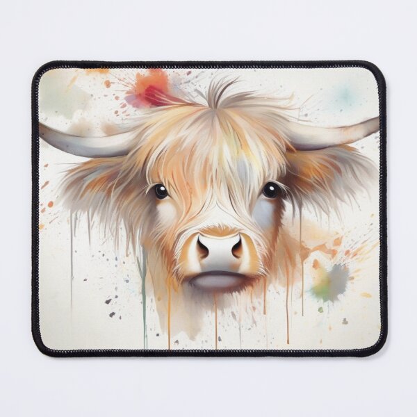 Item preview, Highland Cow on a Splash Paint Background designed and sold by Wolfheartart.