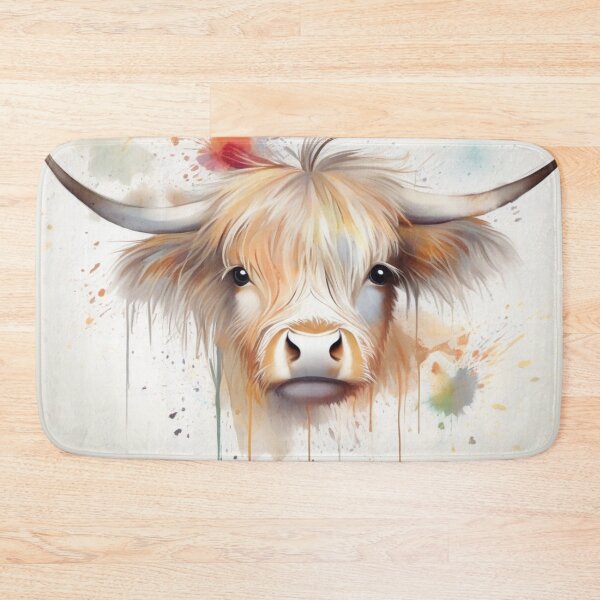Item preview, Highland Cow on a Splash Paint Background designed and sold by Wolfheartart.
