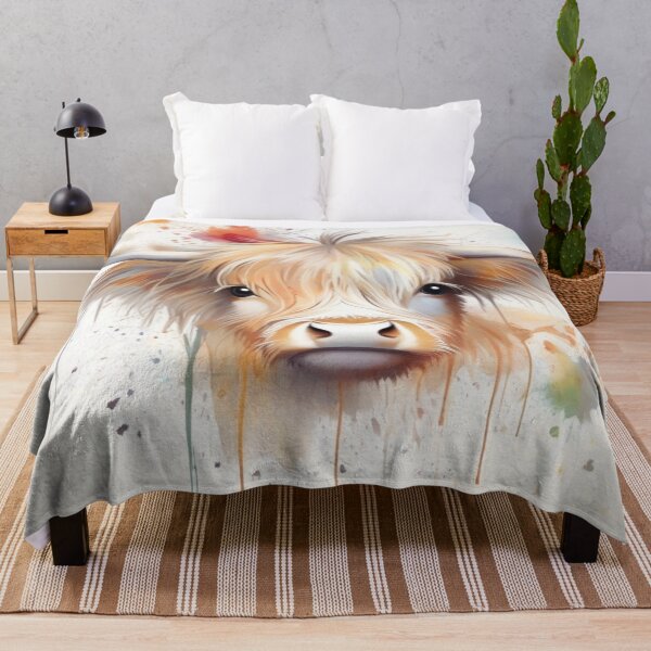 Item preview, Highland Cow on a Splash Paint Background designed and sold by Wolfheartart.