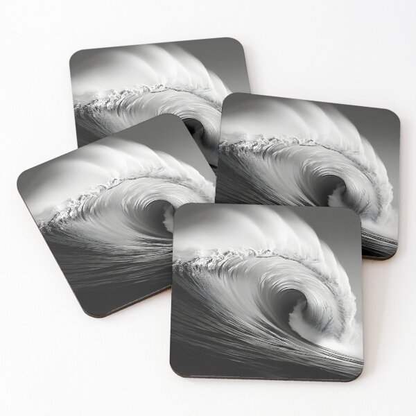 Item preview, Black and white ocean wave breaking designed and sold by dcrc.