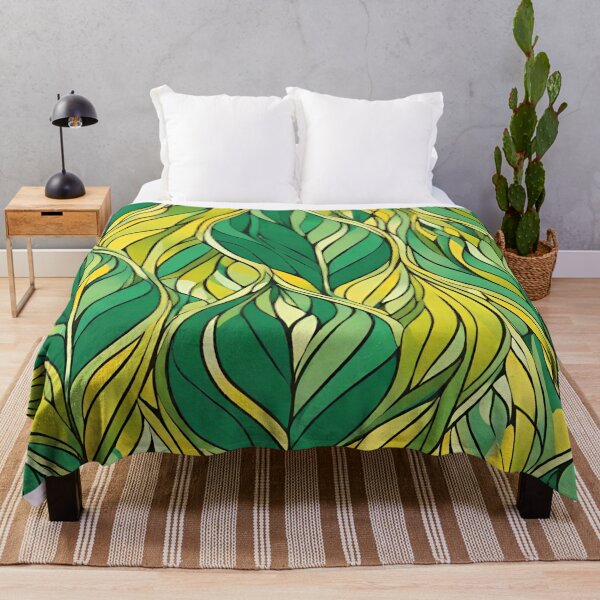 Item preview, Wild Green and Yellow Leaf Pattern designed and sold by LittleGoblinPrs.