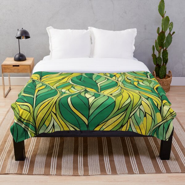 Item preview, Wild Green and Yellow Leaf Pattern designed and sold by LittleGoblinPrs.