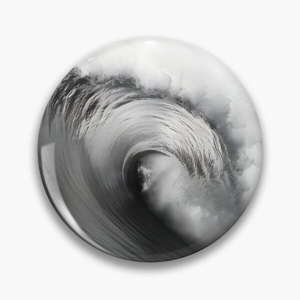 Item preview, black and white ocean wave breaking designed and sold by dcrc.