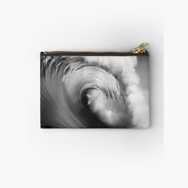 Item preview, black and white ocean wave breaking designed and sold by dcrc.