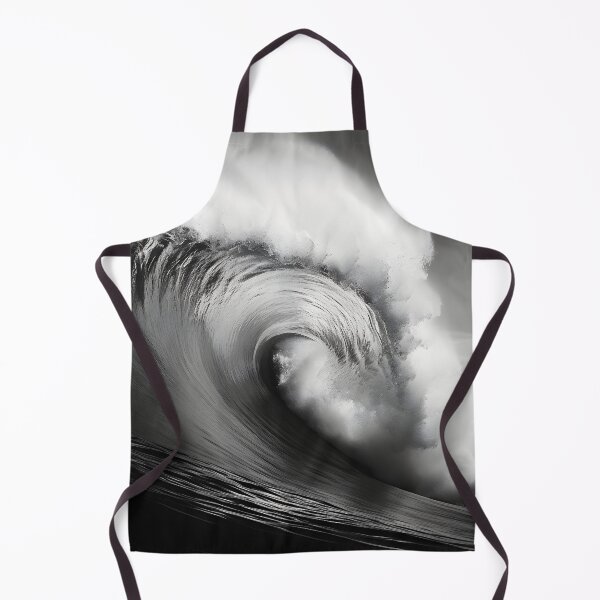 Item preview, black and white ocean wave breaking designed and sold by dcrc.