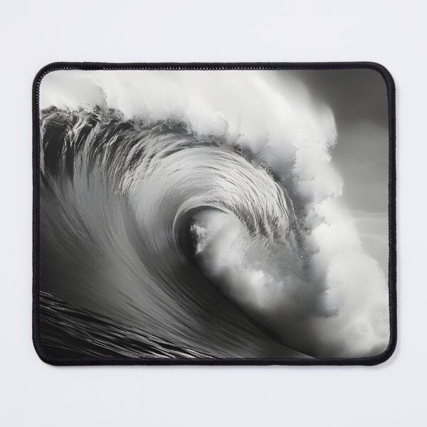 Item preview, black and white ocean wave breaking designed and sold by dcrc.