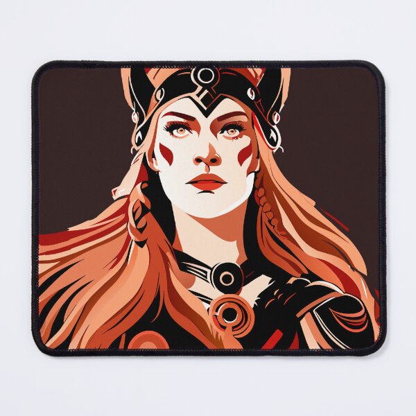 Item preview, Viking Woman Warrior's Portrait,Portrait of Medieval Woman Warrior designed and sold by AgarutanPrint.