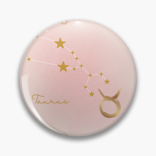 Item preview, Peachy aesthetic zodiac sign Taurus with blush gold moon stars designed and sold by Night Bloom Designs.