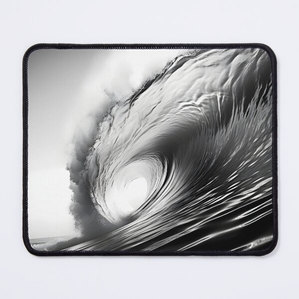 Item preview, black and white ocean wave breaking designed and sold by dcrc.