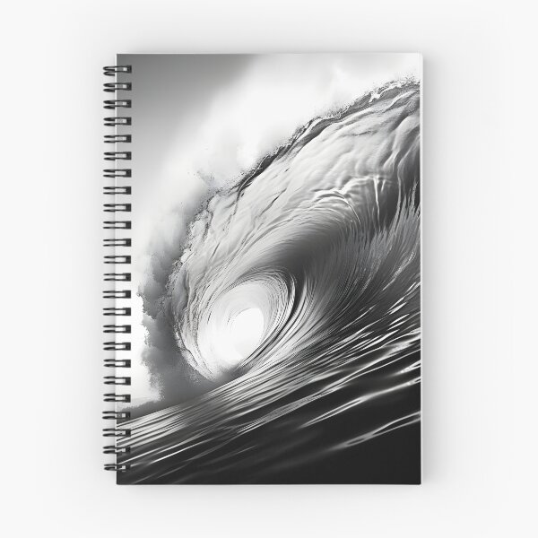 Item preview, black and white ocean wave breaking designed and sold by dcrc.