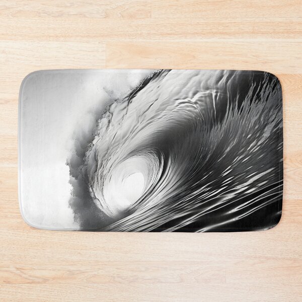 Item preview, black and white ocean wave breaking designed and sold by dcrc.