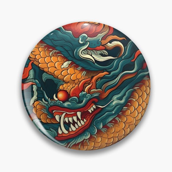 Artikelvorschau, Ein chinesischer Drache mit langem, schlangenförmigem Körper und scharfer Spitze entworfen und verkauft von sample325.
