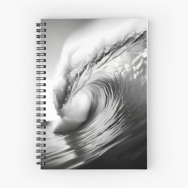 Item preview, black and white ocean wave breaking designed and sold by dcrc.