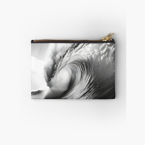 Item preview, black and white ocean wave breaking designed and sold by dcrc.