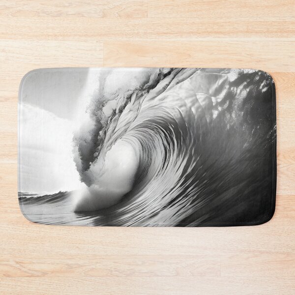 Item preview, black and white ocean wave breaking designed and sold by dcrc.