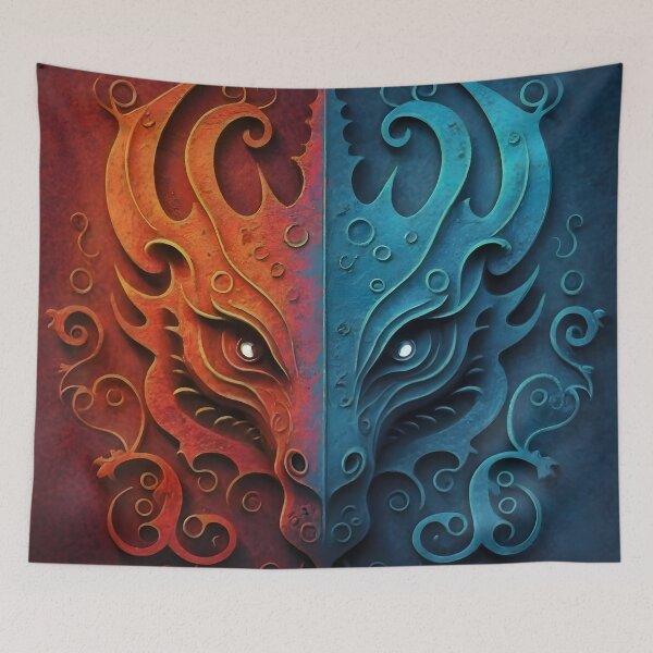 Item preview, Elvish Dragon Head Grunge Design  designed and sold by DragonRealms.