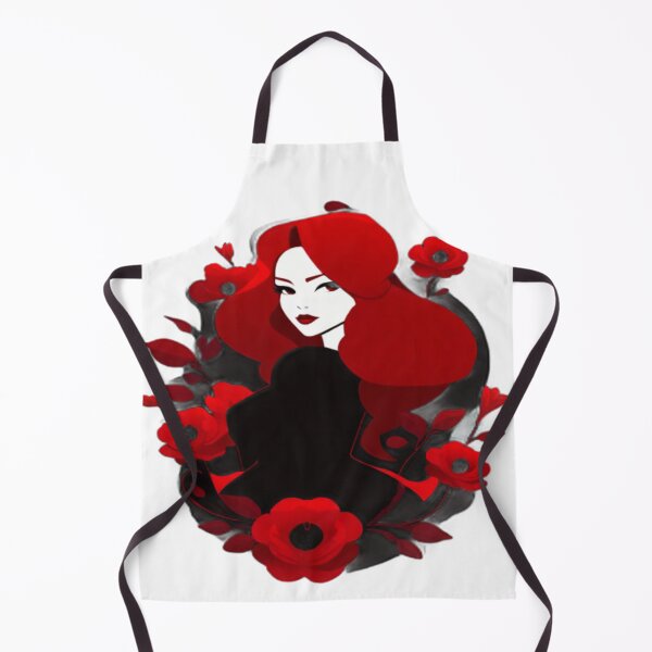 Item preview, Red-Haired Woman With Red Flowers designed and sold by vuslatmedia.