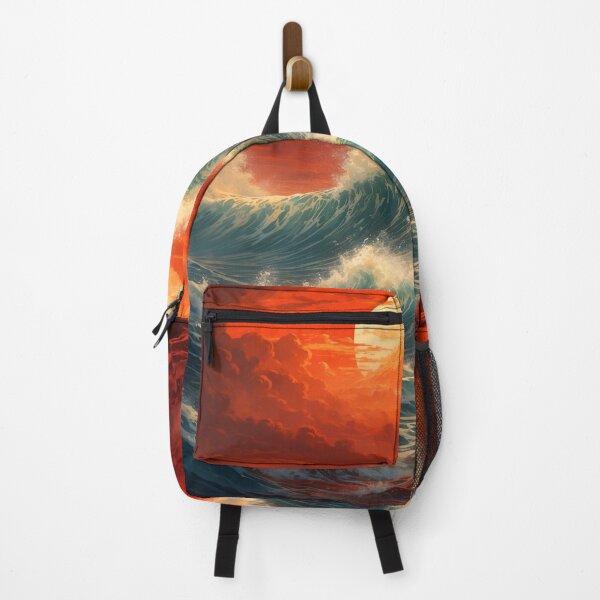 Item preview, Blue waves ocean and red clouds designed and sold by adlkh.