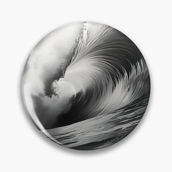 Item preview, black and white ocean wave breaking designed and sold by dcrc.