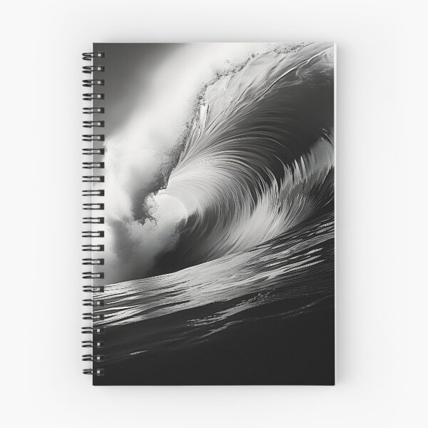 Item preview, black and white ocean wave breaking designed and sold by dcrc.