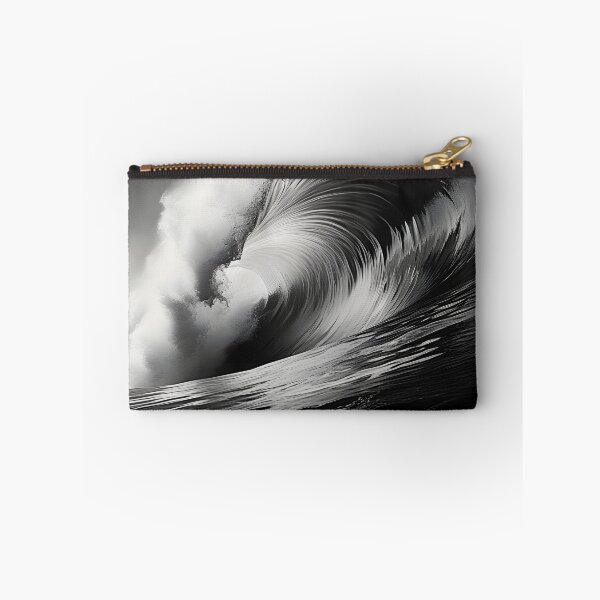 Item preview, black and white ocean wave breaking designed and sold by dcrc.