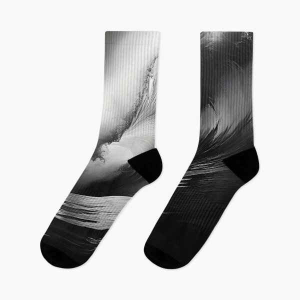 Item preview, black and white ocean wave breaking designed and sold by dcrc.