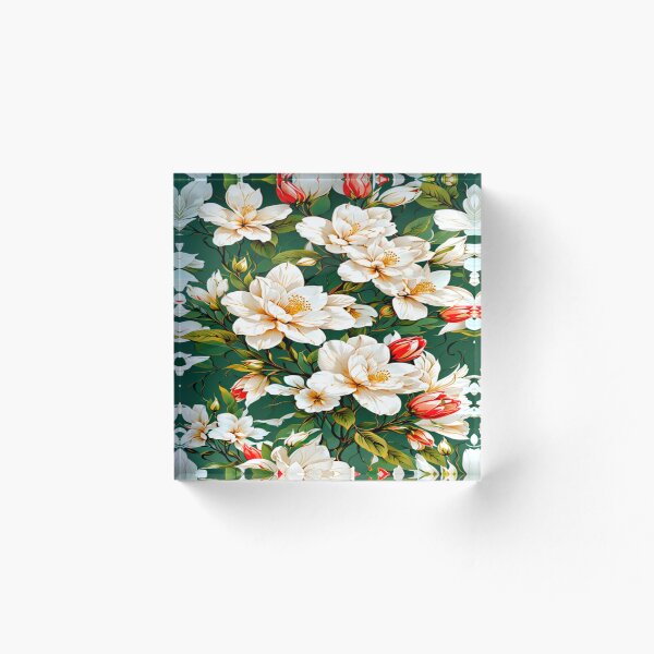 Item preview, Patrón floral rosa y blanco designed and sold by adlkh.